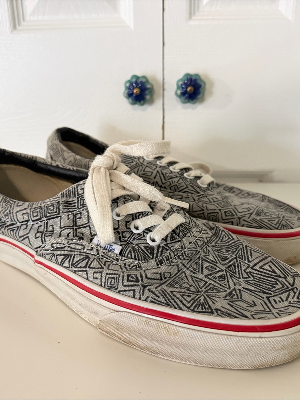Grey Abstract Design Classic Vans